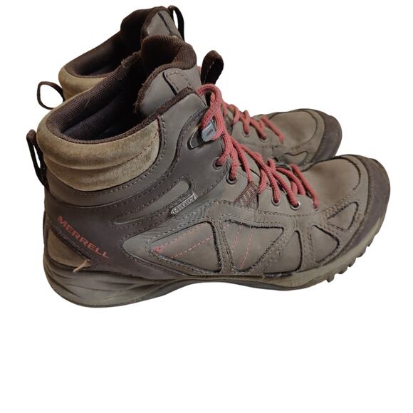 Merrell Women's Sz 8.5 Siren Sport Q2 Mid Hiking Boots Brown Lace Up Waterproof - Picture 5 of 10